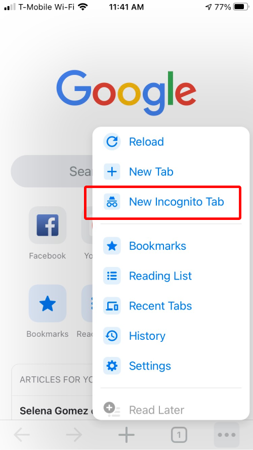 New Incognito Tab