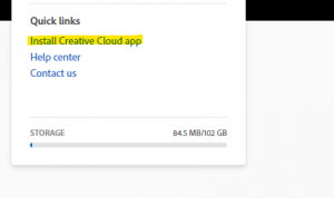 Adobe Quicklinks - Install Creative Cloud app